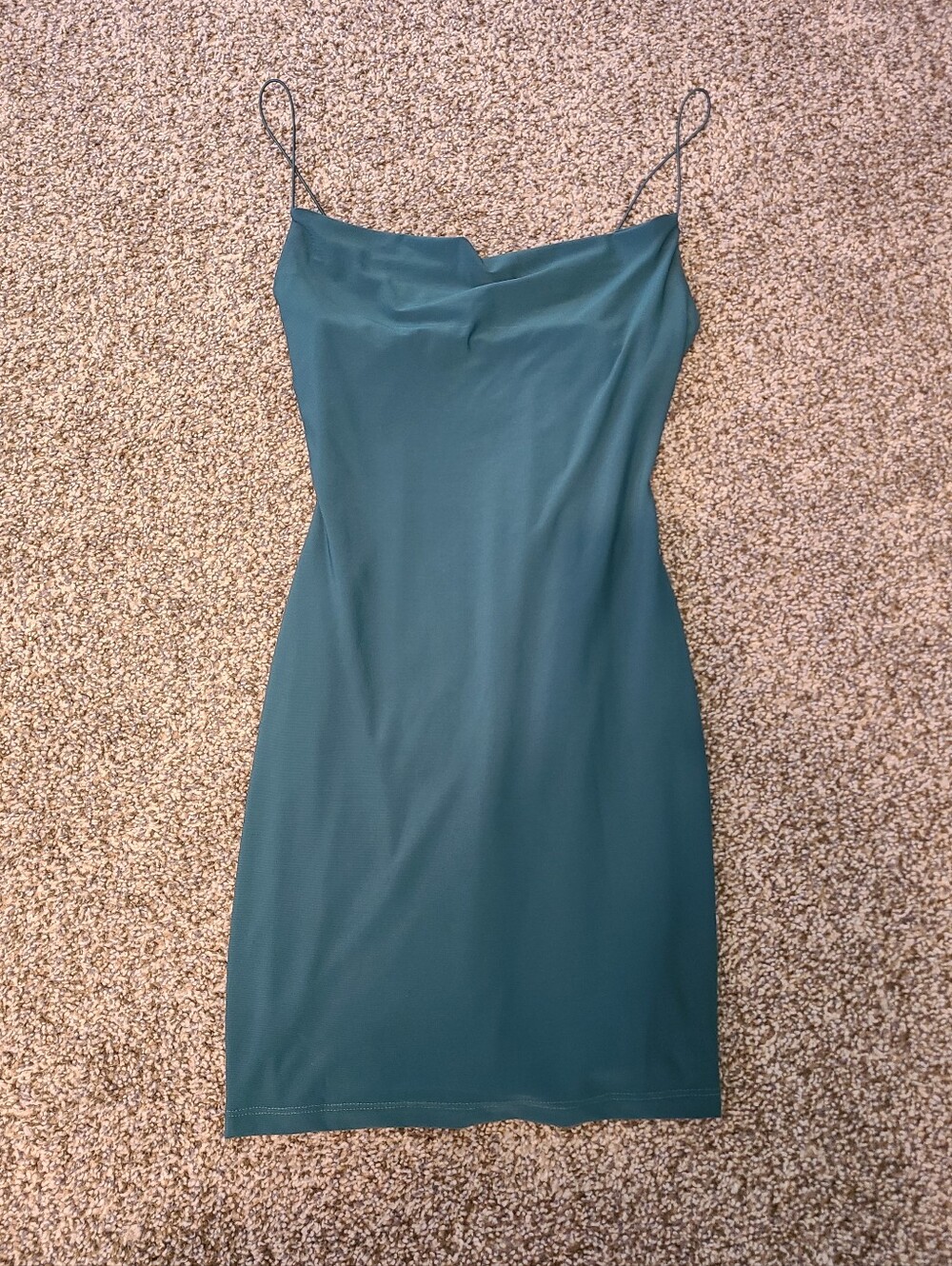 B Darlin Teal Cowl Neck Mini Slip Dress Size Small